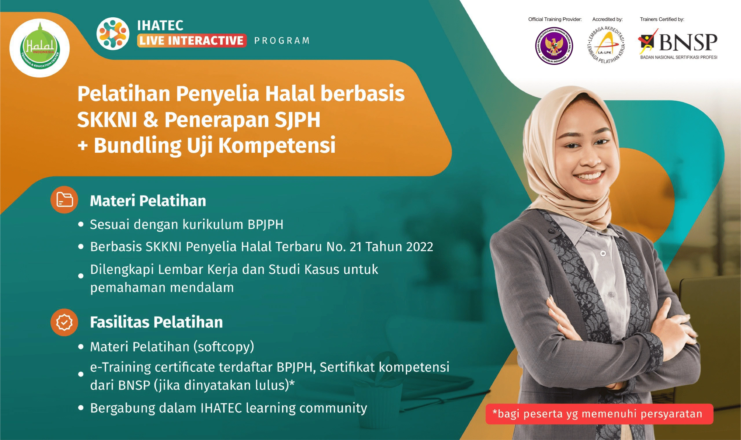 Pelatihan Penyelia Halal berbasis SKKNI & Penerapan SJPH + Bundling Uji Kompetensi
